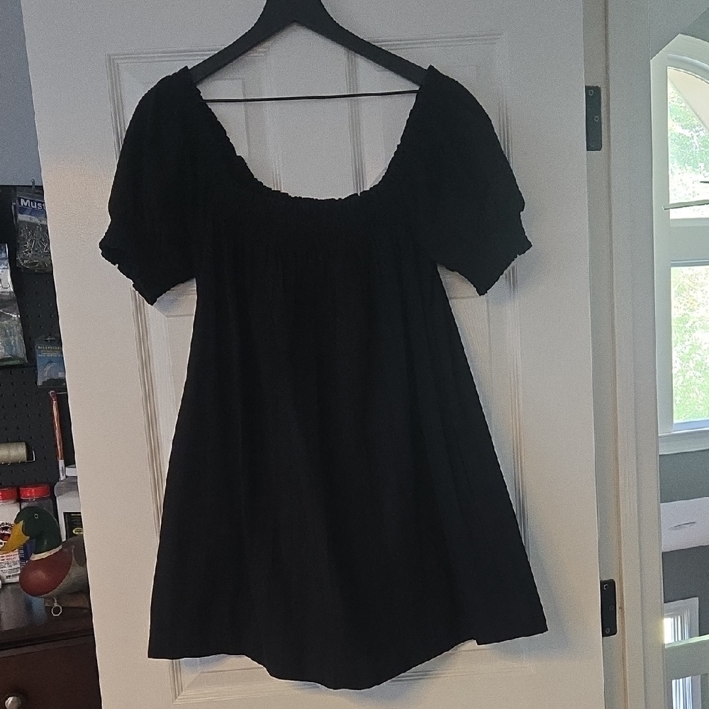 Free People Mini Dress with Puff Sleeves